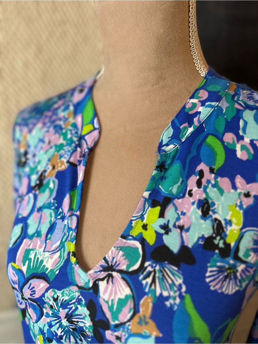 NWT Lilly Pulitzer Dark Blue and Purple ¾ Sleeve Tiered Dress - Picture 7 of 13